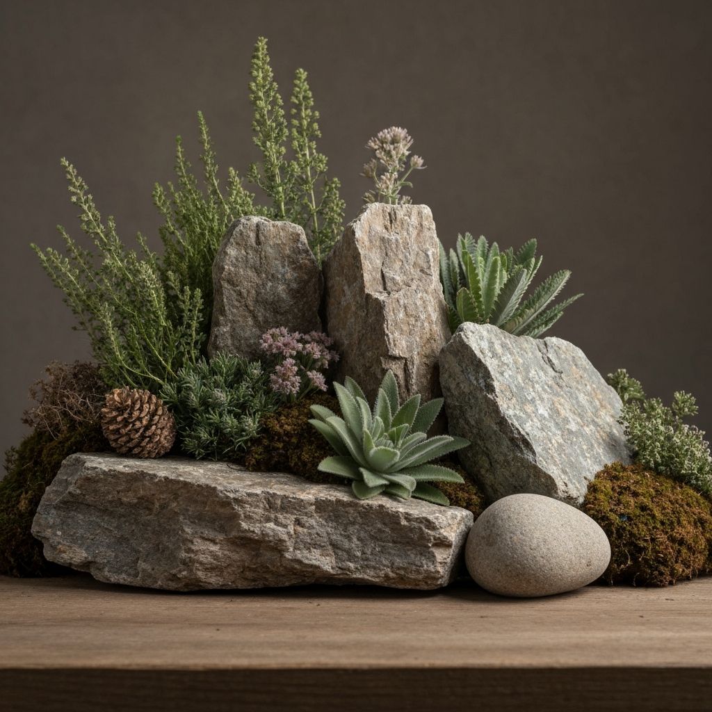 Swiss natural elements and botanical textures in wellness aesthetic